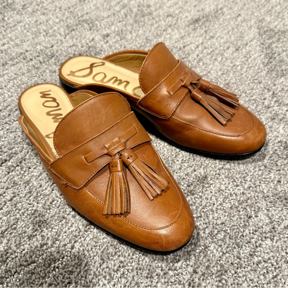 Sam Edelman Brown Tassel Mules